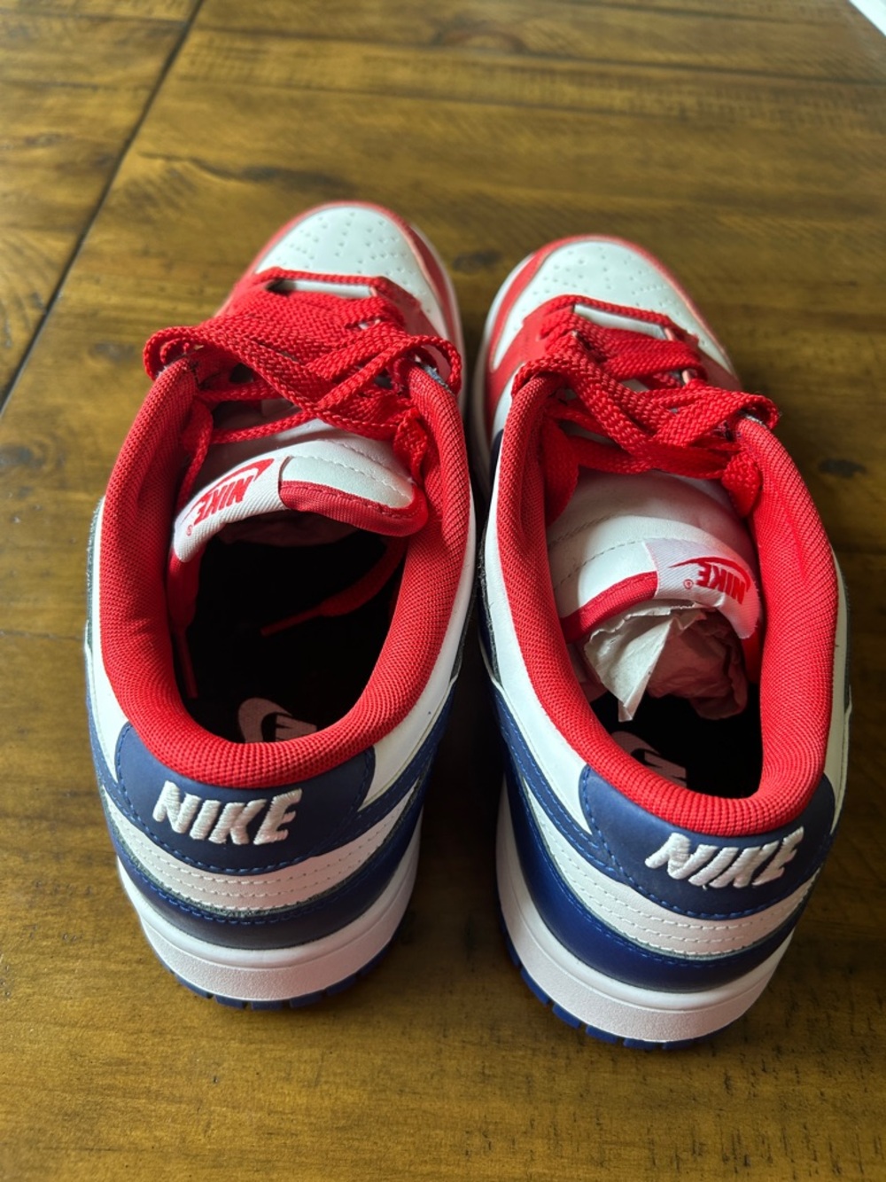 Nike Men's Red White Navy Athletic Sneakers Sz 14 - Picture 4 of 5